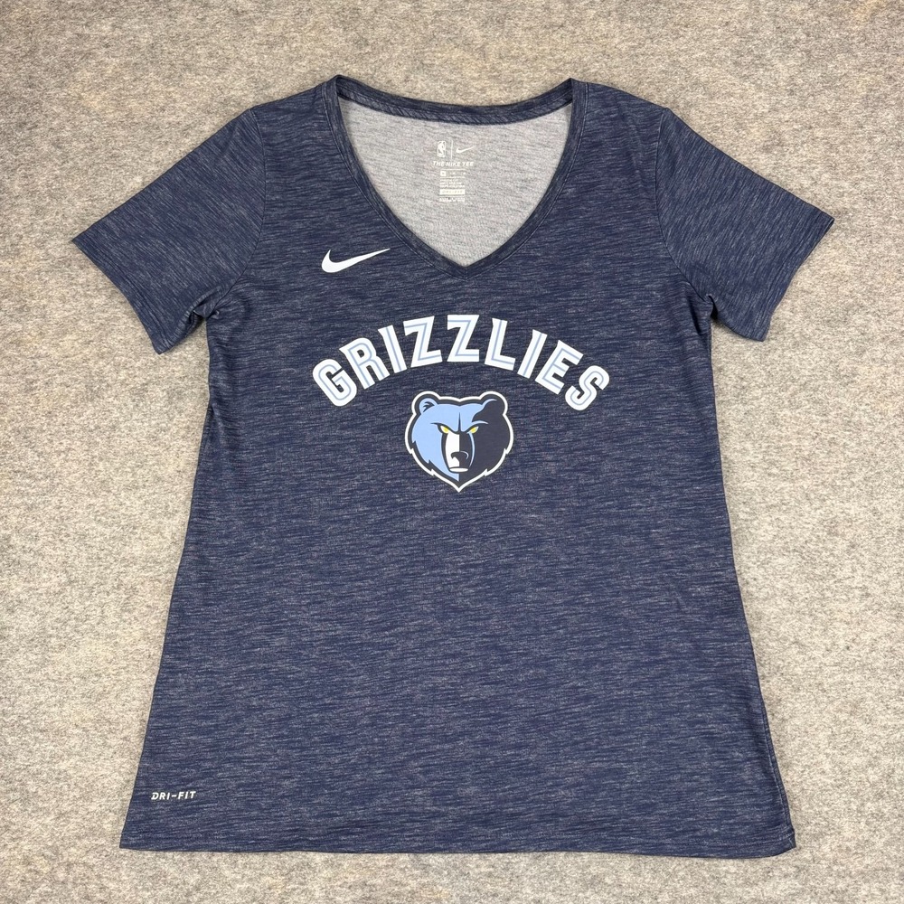 Nike Dri Fit Memphis Grizzlies NBA T-Shirt Tee Athletic Cut Blue Womens Medium M